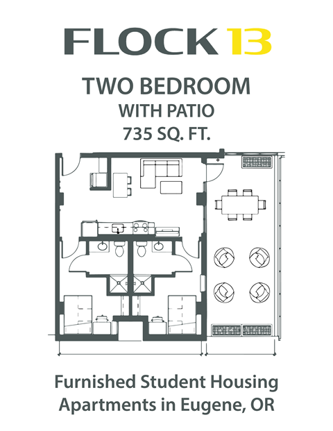 a floor plan of a room with two bedrooms and a bathroom
